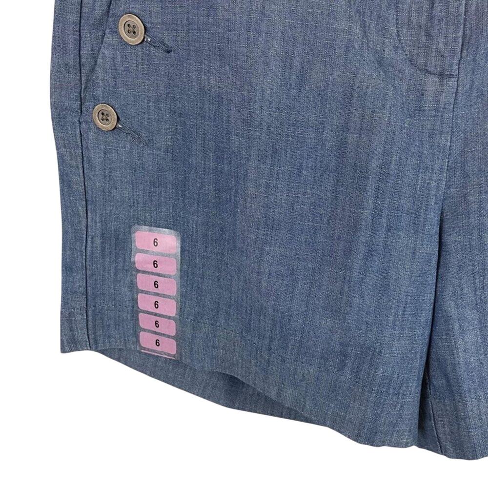 Isaac Mizrahi Blue Chambray Trouser Shorts SZ 6 - Picture 5 of 10